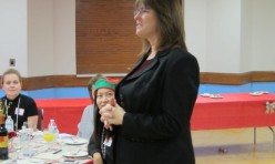 <p style="text-align: center;">Our Area 75 Governor-Heather Edwards-giving her Table Topics speech</p> 